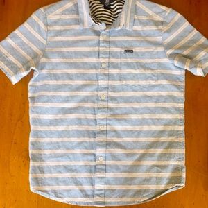 Blue and white striped Volcom button-up